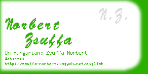 norbert zsuffa business card